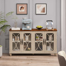 Elegant 4 Door Cabinet With Tempered Glass Doors by HouseOfZazla