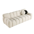 87.4 length, 35.83" deepth, human body structure for USA people, marshmallow sofa,boucle sofa, 3 seater, BEIGE BOUCLE