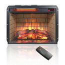Infrared Quartz Heater Fireplace Insert -Woodlog Version With Brick