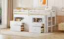 Loft Bed With 4 Drawers, Underneath Cabinet And Shelves by HouseOfZazla