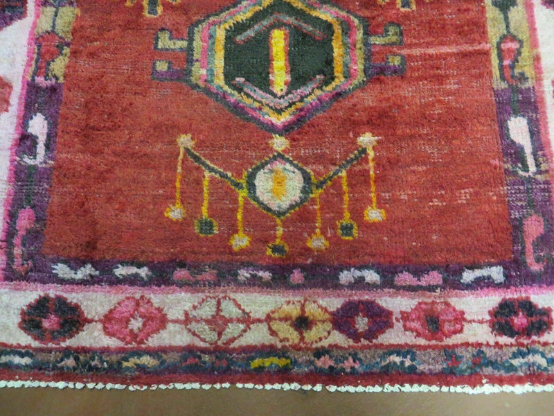 4' X 8' Antique Handmade Turkish Caucasian Kazak Design Wool Rug Veg Dyes Nice