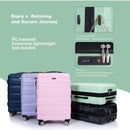 3 Piece Luggage Sets PC Lightweight & Durable Expandable Suitcase with Two Hooks, Double Spinner Wheels, TSA Lock, (21/25/29) Light Green