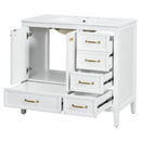 Elegant Vintage Bathroom Vanity With Sink and Soft Closing Drawers by HouseOfZazla