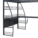 Loft Bed With 4 Layers Of Shelves And L-Shaped Desk, Stylish Metal Frame Bed With A Set Of Sockets, USB Ports And And Wireless Charging by HouseOfZazla