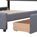 Upholstered Platform Bed With Classic Headboard And Drawers, No Box Spring Needed by HouseOfZazla