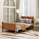 Platform Bed Frame Mattress Foundation Sleigh Bed With Headboard / Footboard / Wood Slat Suppor by HouseOfZazla