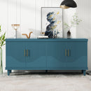 4 Door Cabinet, Large Storage For Living Room - Blue by HouseOfZazla