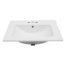 Modern Rectangular Single Vanity Top With Overflow And 3 Faucet Holes - White by HouseOfZazla