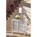 2 Door Accent Cabinet With Floral Carving Storage Furniture - White by HouseOfZazla