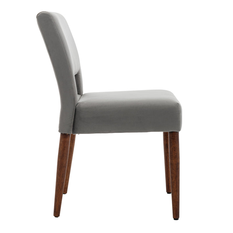 Accent Chairs Set of 2, Velvet Chairs with Solid Woood, Upholstered Dining Chairs for Living Room, Kitchen, Bedroom, Beauty Room,Dining room- Grey