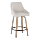 Hannah - Transitional Fixed Height Counter Stool With Swivel With Round Footrest (Set of 2) by HouseOfZazla