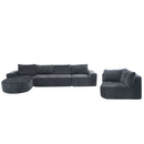 Modular Cloud Sectional Sofa Set, U-Shaped Upholstered Couch With Deep Seat