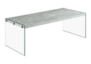Coffee Table Rectangular For Living Room Clear Tempered Glass by HouseOfZazla