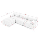 Modular Sectional Sofa, Button Tufted Design With Diy L-Shaped Layout, Reversible Ottoman