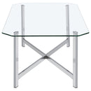 Cronin Rectangular Tempered Glass Top Cocktail Coffee Table Chrome
