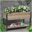45" Iron-Wood Combined Growing Beds With Feet and Storage Racks