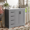 Bathroom Vanity With Sink, Soft Close Doors, Adjustable Shelf & 3 Drawers by HouseOfZazla