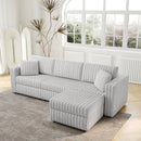 106.3" Soft 3-Person Sofa with Ottoman