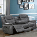 Hudson - Motion Sofa Pillow Top Arms Reclining Comfort - Gray by HouseOfZazla