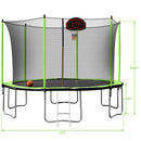15Ft Trampoline With Basketball Hoop Inflator And Ladder (Inner Safety Enclosure) by HouseOfZazla