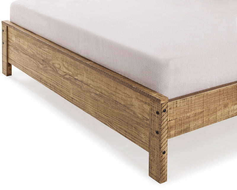 3-Piece Bedroom Furniture Set, Solid Wood Albany Queen Size Bed Frame with Two 2-Drawer Nightstands, Walnut