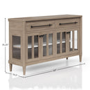Power Ready - Buffet With Glass Cabinet Doors - Sand by HouseOfZazla