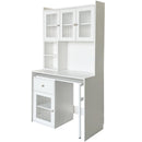 Computer Desk with Glass Door for Home Office or Study