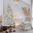 6FT Flocked Christmas Tree with 350 Colorful UL Lights