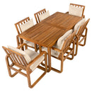 7 Piece Outdoor Patio Dining Set With Removable Cushions