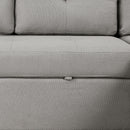 87.4" L-shape Sofa Bed Pull-out Sleeper Sofa with Wheels, USB Ports, Power Sockets for Living Room, Grey