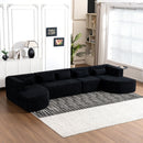 Upholstered Sofa Free Combined Sofa Couch With 2 Chaise Lounge And Five Back Pillows For Living Room by HouseOfZazla