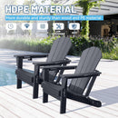 Adirondack Chairs Set of 2, Plastic HDPE Folding Outdoor Chairs with Cup Holder by HouseOfZazla