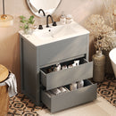 Freestanding Bathroom Vanity with Ceramic Sink and 2 Full Extension Drawers by HouseOfZazla