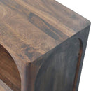 Solid Wood Arc-Line Bedside Table