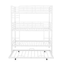 Triple Bunk Bed With Trundle, Heavy Duty Steel Construction by HouseOfZazla