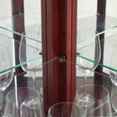 Corner Curio Cabinet With Lights, Adjustable Tempered Glass Shelves, Mirrored Back, Display Cabinet (E26 Light Bulb Not Included) by HouseOfZazla