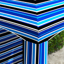 5.9' x 5.9' Portable Beach Umbrella, Ruffled Outdoor Cabana with Walls, Vents, Sandbags, Carry Bag, Blue Stripe