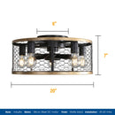 20" Industrial Caged Ceiling Fan, With 7 - ABS Blades Remote Control Reversible DC Motor, Small Flush Mount Ceiling Fan For Farmhouse - Black by HouseOfZazla