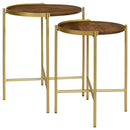 Genevieve - 2 Piece Round Nesting Table - Gold by HouseOfZazla