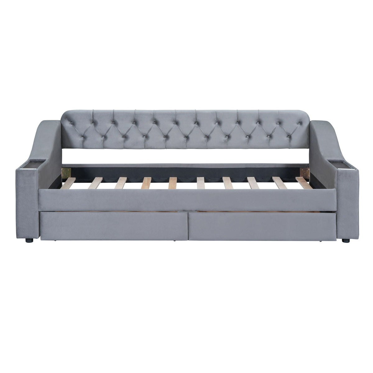Upholstered Daybed With Storage Armrests And USB Port, photo 7 of 8