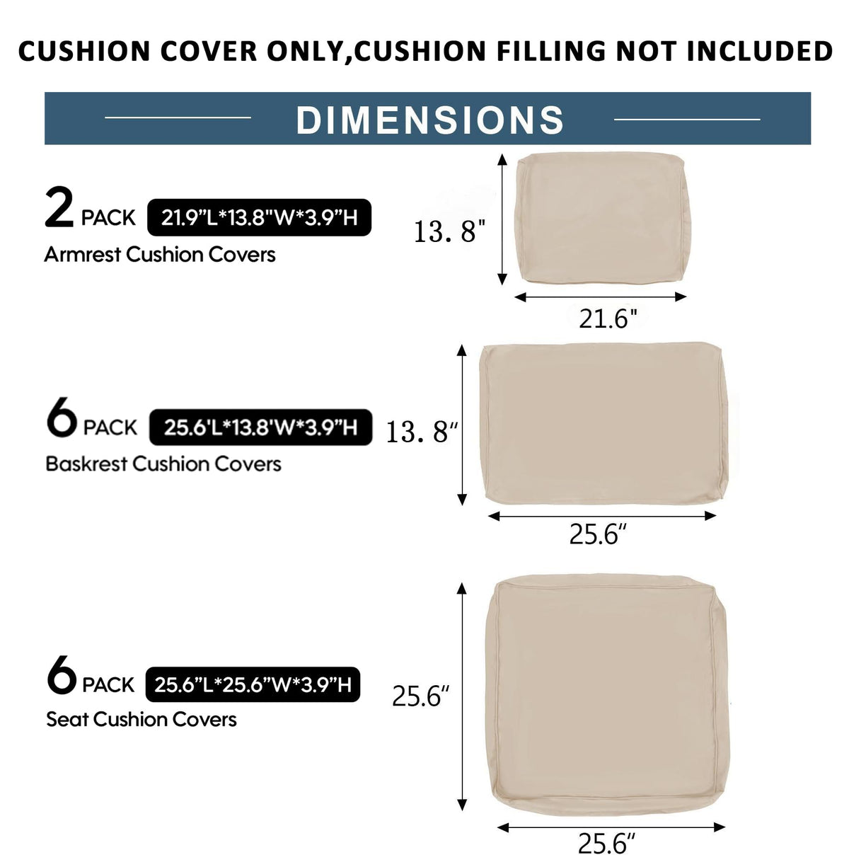 Cushion Covers for 7 Pcs Wicker Rattan Sectional Sofa, photo 6 of 6