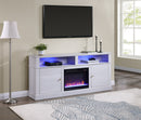 Terra - TV Stand Console With Fireplace - White Walnut by Unique Piece Furniture