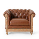 Luminex - Tufted Upholstered Club Chair With Nailhead Accents And Scrolled Tuxedo Arms