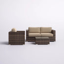 Modern Style Hdpe Wicker Seating Group With Cushions For 3 People In Brown Finish by HouseOfZazla