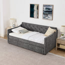 Daybed With Pop Up Trundle And USB Charging Armrest