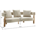 Luxe 76.5 in. Curved 3-Seater Modern Upholstered Boucle Sofa, Sesame by HouseOfZazla