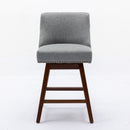 Counter Height Swivel Barstools, 26'' H Seat Height Upholstered Bar Stools (Set of 2), Fabric