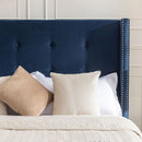 Peyton - Upholstered Bed With 54" High Headboard, Traditional Hand Buttoned Tufting by Unique Piece Furniture