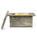 Propane Gas Fire Pit Table, 50000 Btu, Rectangular For Outside - Light Beige by HouseOfZazla