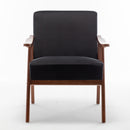 Mid Century Modern Accent Chair With Solid Wood Frame And Extra Thick Backrest by HouseOfZazla